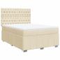 Preview: ARDEBO.de - Boxspringbett mit Matratze Creme 140x190 cm Stoff