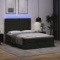 Preview: Ottoman-Bett mit Matratze & LEDs Schwarz 140x190 cm Kunstleder