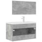 Preview: 3-tlg. Badmöbel-Set Betongrau Holzwerkstoff