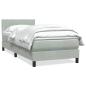 Preview: ARDEBO.de - Boxspringbett mit Matratze Hellgrau 90x210 cm Samt