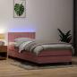 Preview: ARDEBO.de - Boxspringbett mit Matratze Rosa 90x210 cm Samt
