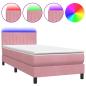Preview: Boxspringbett mit Matratze Rosa 90x210 cm Samt