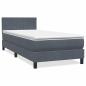 Preview: Boxspringbett mit Matratze Dunkelgrau 90x220 cm Samt