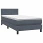 Preview: Boxspringbett mit Matratze Dunkelgrau 90x220 cm Samt