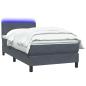 Preview: ARDEBO.de - Boxspringbett mit Matratze Dunkelgrau 90x220 cm Samt