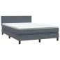 Preview: Boxspringbett mit Matratze Dunkelgrau 140x210 cm Samt