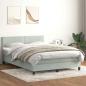 Preview: ARDEBO.de - Boxspringbett mit Matratze Hellgrau 160x220 cm Samt