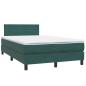 Preview: Boxspringbett mit Matratze Dunkelgrün 120x220 cm Samt
