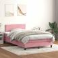 Preview: ARDEBO.de - Boxspringbett mit Matratze Rosa 120x220 cm Samt