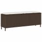 Preview: ARDEBO.de - Gartenbank mit Kissen Braun 110x30x40,5 cm Poly Rattan