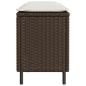 Preview: Gartenbank mit Kissen Braun 110x30x40,5 cm Poly Rattan