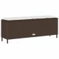 Preview: Gartenbank mit Kissen Braun 110x30x40,5 cm Poly Rattan