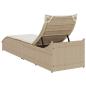 Preview: Klappliege mit Auflage und Stauraum Beige Poly-Rattan
