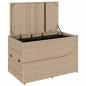 Preview: Klappliege mit Auflage und Stauraum Beige Poly-Rattan