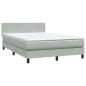 Preview: Boxspringbett mit Matratze Hellgrau 160x220 cm Samt