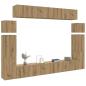 Preview: ARDEBO.de - 8-tlg. TV-Schrank-Set Wandmontage Artisan-Eiche Holzwerkstoff