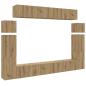Preview: 8-tlg. TV-Schrank-Set Wandmontage Artisan-Eiche Holzwerkstoff