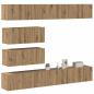 Preview: ARDEBO.de - 6-tlg. TV-Schrank-Set Wandmontage Artisan-Eiche Holzwerkstoff