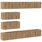 Preview: 6-tlg. TV-Schrank-Set Wandmontage Artisan-Eiche Holzwerkstoff