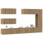 Preview: ARDEBO.de - 7-tlg. TV-Schrank-Set Wandmontage Artisan-Eiche Holzwerkstoff