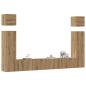 Preview: ARDEBO.de - 6-tlg. TV-Schrank-Set Wandmontage Artisan-Eiche Holzwerkstoff