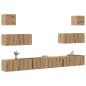 Preview: ARDEBO.de - 7-tlg. TV-Schrank-Set Wandmontage Artisan-Eiche Holzwerkstoff