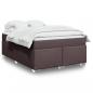 Preview: ARDEBO.de - Boxspringbett mit Matratze Dunkelbraun 140x190 cm Stoff