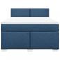 Preview: Boxspringbett mit Matratze Blau 140x190 cm Stoff