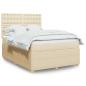 Preview: ARDEBO.de - Boxspringbett mit Matratze Creme 140x190 cm Stoff