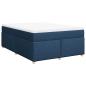 Preview: Boxspringbett mit Matratze Blau 140x190 cm Stoff