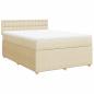 Preview: Boxspringbett mit Matratze Creme 140x190 cm Stoff