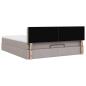 Preview: Ottoman-Bett mit Matratze & LEDs Taupe 180x200 cm Stoff