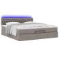 Preview: Ottoman-Bett mit Matratze & LEDs Taupe 180x200 cm Stoff