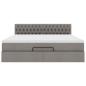 Preview: Ottoman-Bett mit Matratze & LEDs Taupe 180x200 cm Stoff
