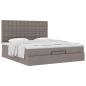 Preview: Ottoman-Bett mit Matratze Taupe 180x200 cm Stoff