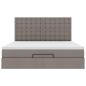 Preview: Ottoman-Bett mit Matratze & LEDs Taupe 180x200 cm Stoff