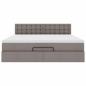 Preview: Ottoman-Bett mit Matratze Taupe 180x200 cm Stoff