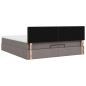 Preview: Ottoman-Bett mit Matratze Taupe 180x200 cm Stoff