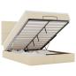 Preview: Ottoman-Bett mit Matratze & LEDs Creme 140x190 cm Stoff