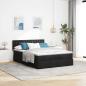 Preview: ARDEBO.de - Ottoman-Bett mit Matratze Schwarz 140x190 cm Stoff
