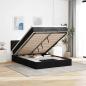 Preview: ARDEBO.de - Ottoman-Bett mit Matratze Schwarz 140x190 cm Stoff