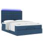 Preview: Ottoman-Bett mit Matratze & LEDs Blau 140x190 cm Stoff