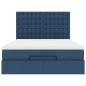 Preview: Ottoman-Bett mit Matratze & LEDs Blau 140x190 cm Stoff