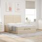 Preview: Ottoman-Bett mit Matratze Creme 140x190 cm Stoff