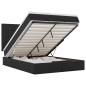 Preview: Ottoman-Bett mit Matratze & LEDs Schwarz 140x190 cm Stoff