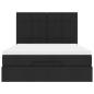 Preview: Ottoman-Bett mit Matratze & LEDs Schwarz 140x190 cm Stoff