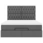 Preview: Ottoman-Bett mit Matratze & LEDs Dunkelgrau 140x190 cm Stoff