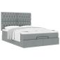Preview: Ottoman-Bett mit Matratze Hellgrau 140x190 cm Stoff