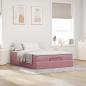 Preview: Ottoman-Bett mit Matratze Rosa 140x190 cm Samt