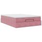 Preview: Ottoman-Bett mit Matratze Rosa 140x190 cm Samt